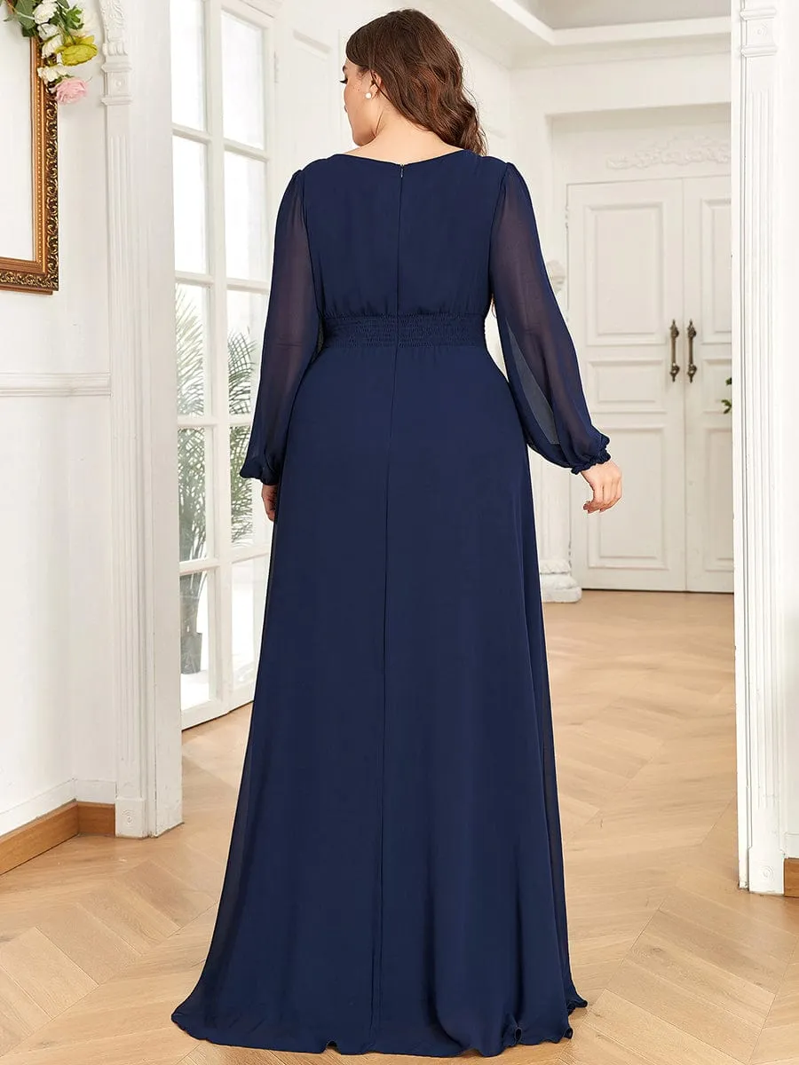 pretty CELESTE|Plus Size See-Through Puff Sleeve Chiffon Mother Dress sold by Ever Pretty product image thumbnail 2