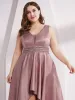 Plus Size Double V-Neck Sleeveless High Low Cocktail Formal Dresses sold by Ever Pretty