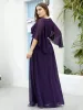 Plus Size Deep V Neck Lace Bodice Long Flowy Evening Dress sold by Ever Pretty