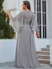 Plus Size Deep V Neck Lace Bodice Long Flowy Evening Dress sold by Ever Pretty