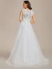 PERESIA'S BRIDE|Sleeveless See-Through Round Neckline Lace Embroidery Wedding Dress sold by Ever Pretty
