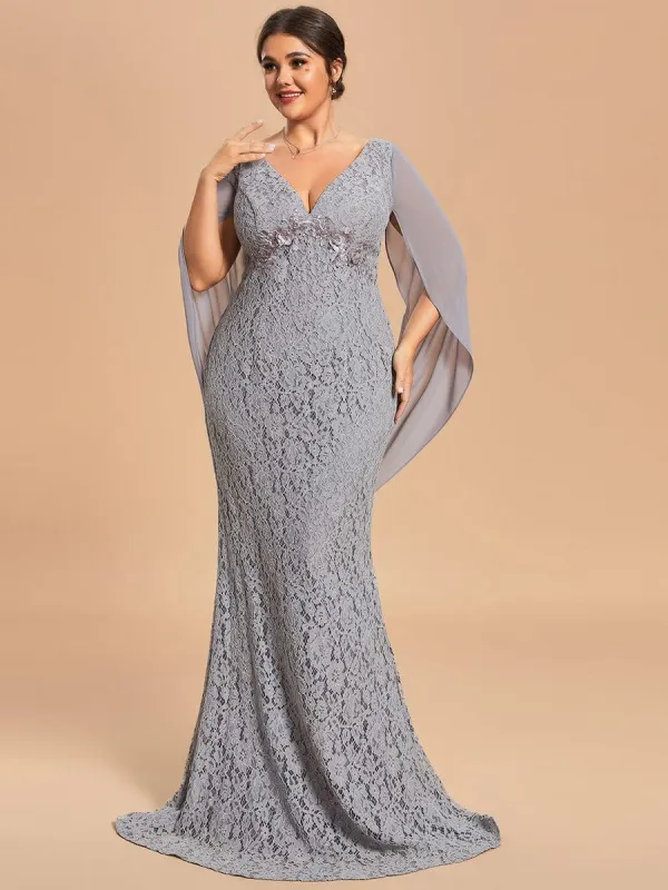 Custom Size Bodycon Lace Fishtail Long Mother of the Bride Dress sold by Ever Pretty