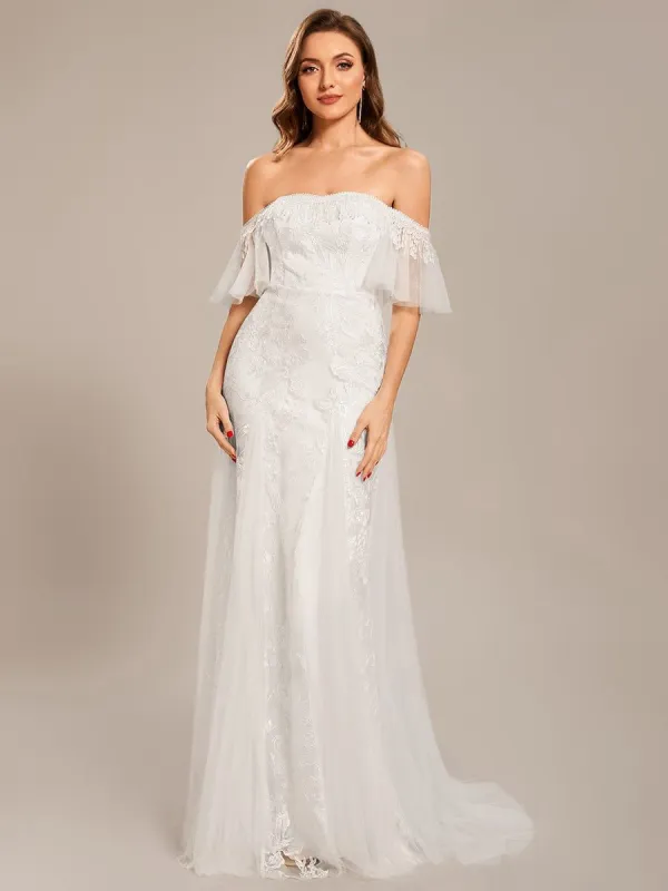 Custom Size Off Shoulder Bodycon Mermaid Lace Wedding Dress sold by Ever Pretty