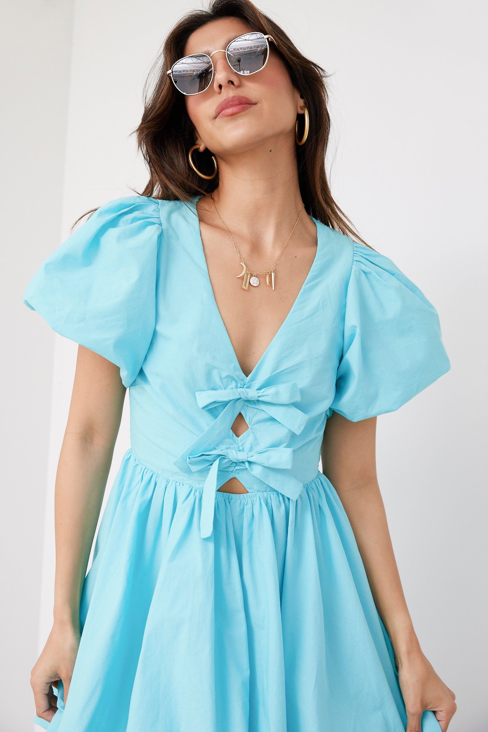 Lenny Poplin Bubble Hem Mini Dress sold by fab'rik product image thumbnail 2