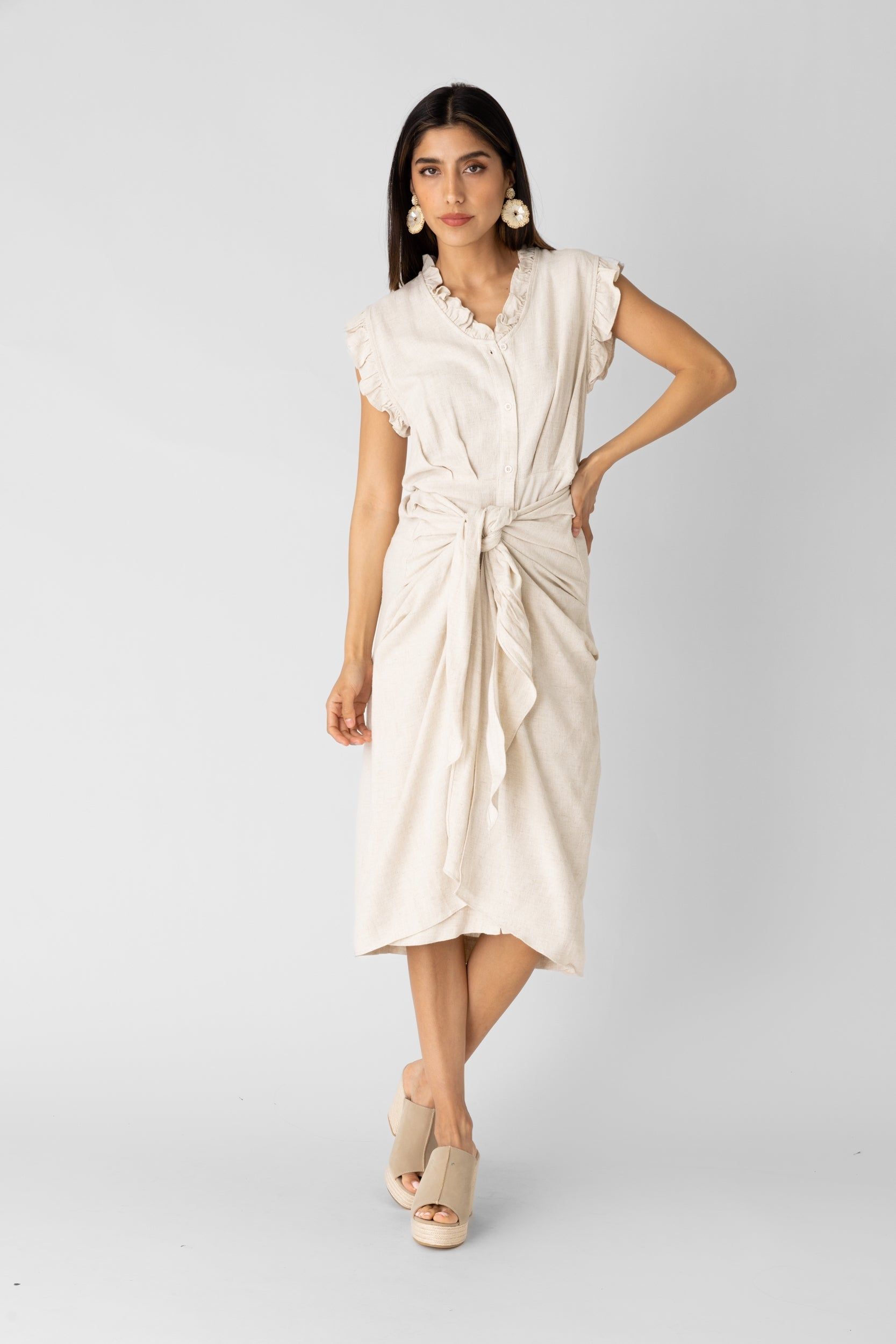 SALE - Mae Tie Wrap Midi Dress sold by fab'rik