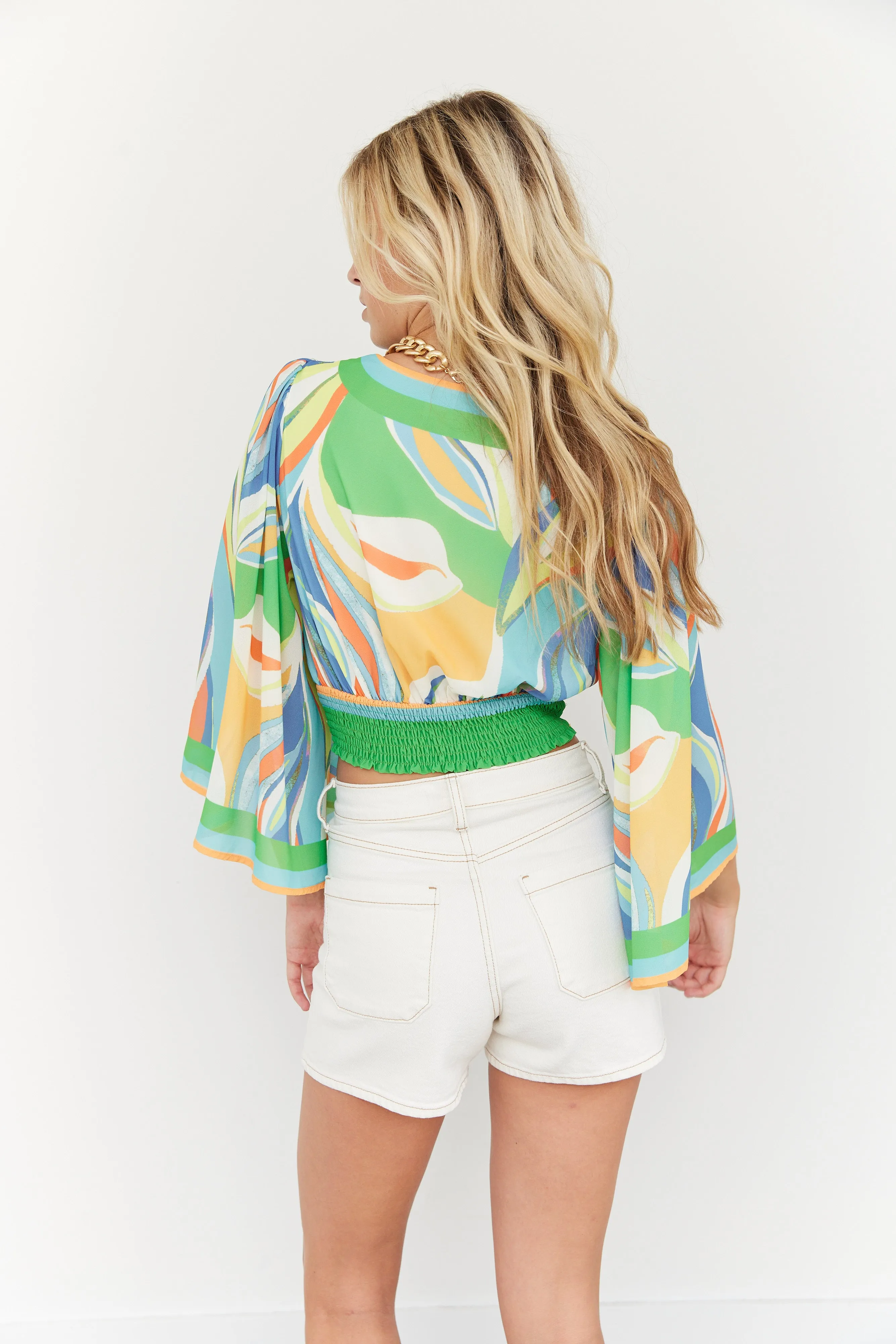 SALE - Ellie Printed V Neck Cropped Top sold by fab'rik product image thumbnail 3