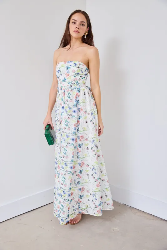 SALE - Alisha Eyelet Floral Maxi Dress sold by fab'rik