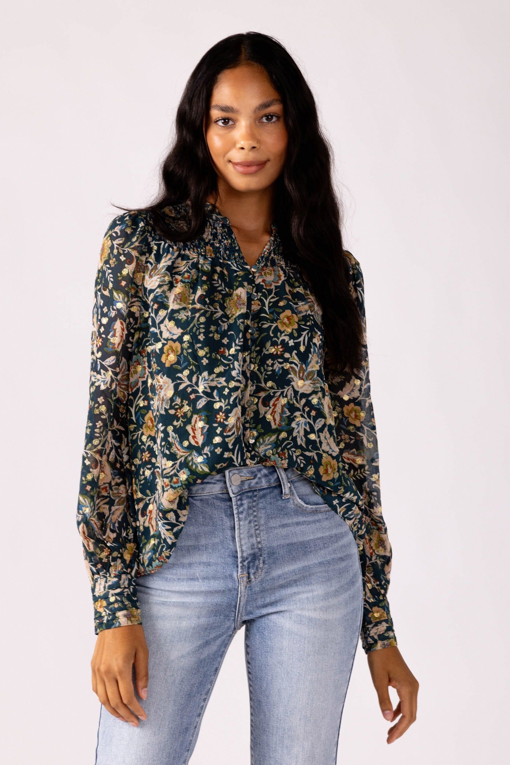 SALE - Miriam Floral Blouse sold by fab'rik