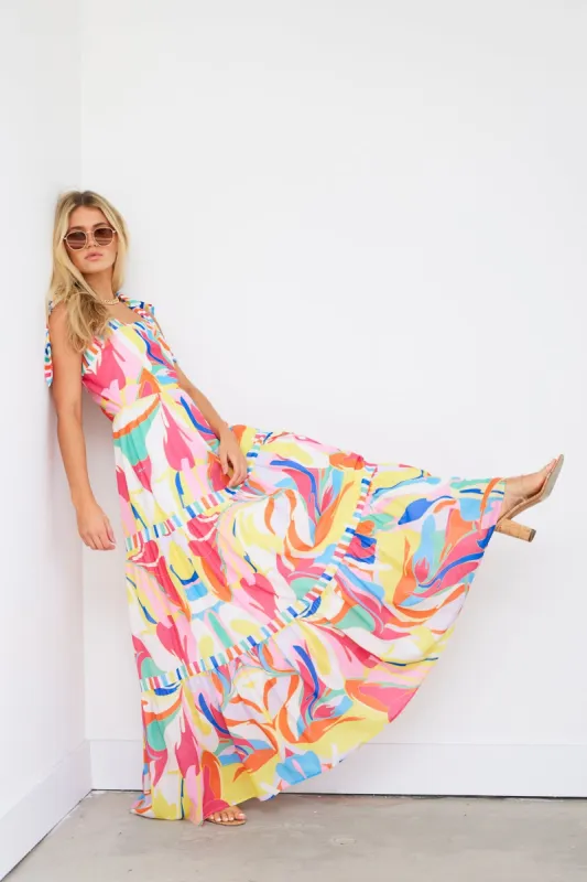 Meredith Printed Maxi Dress sold by fab'rik