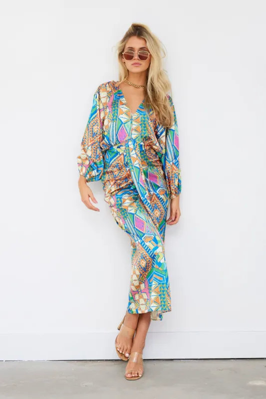 Wallace Print Tie Waist Dress sold by fab'rik