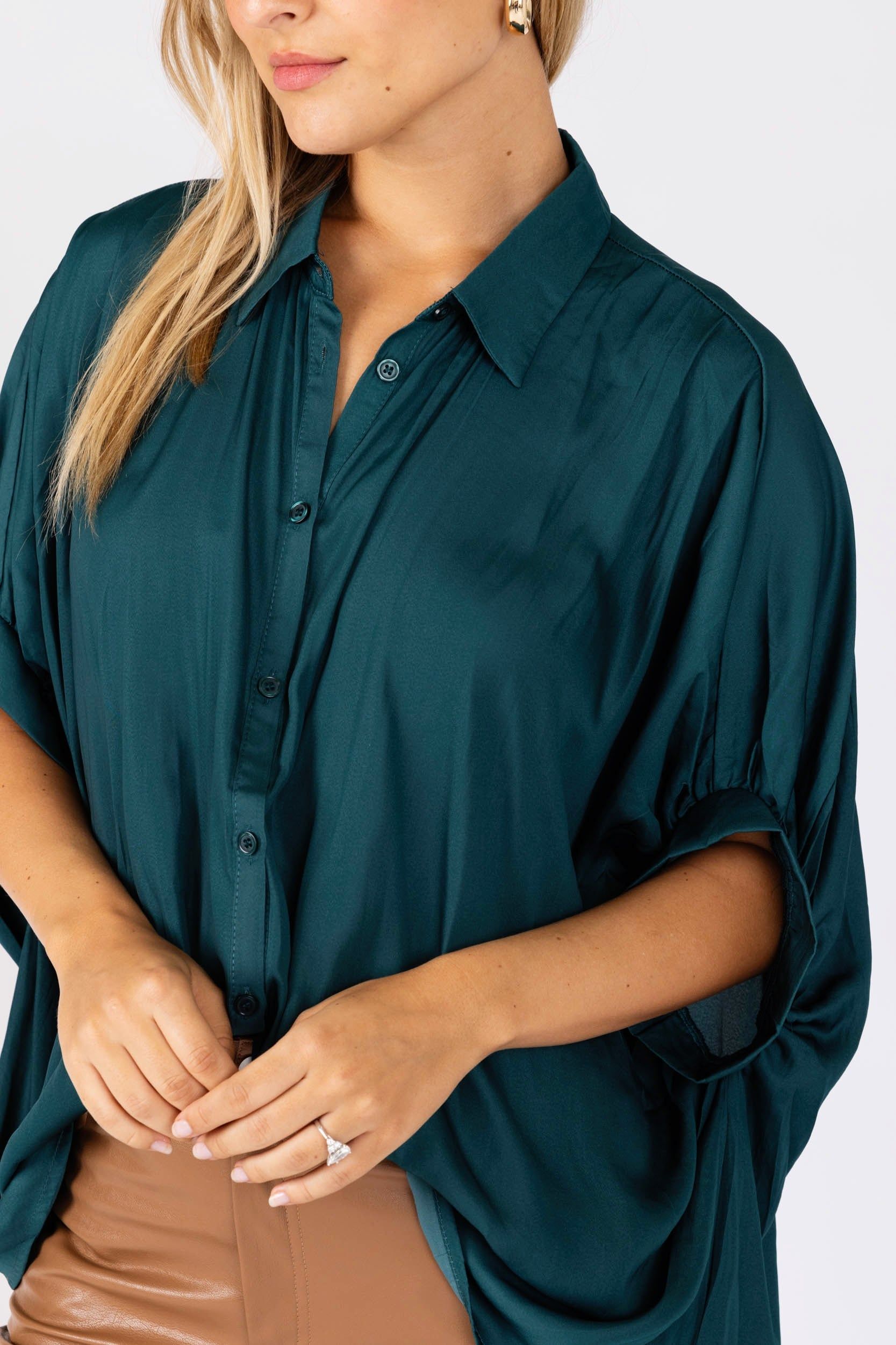Jessie Boxy Satin Button Down Top sold by fab'rik product image thumbnail 3