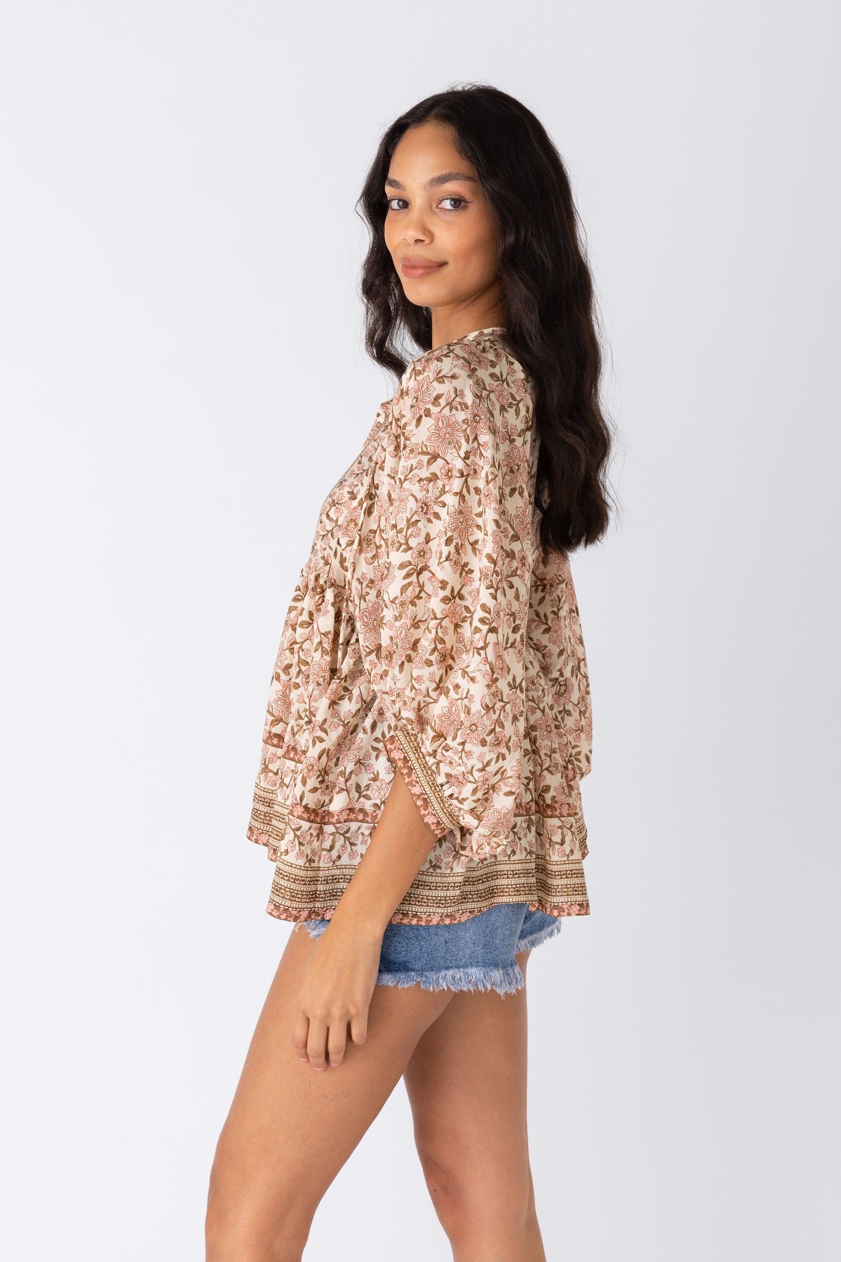 SALE - Mila Floral Tie Front Blouse sold by fab'rik product image thumbnail 4