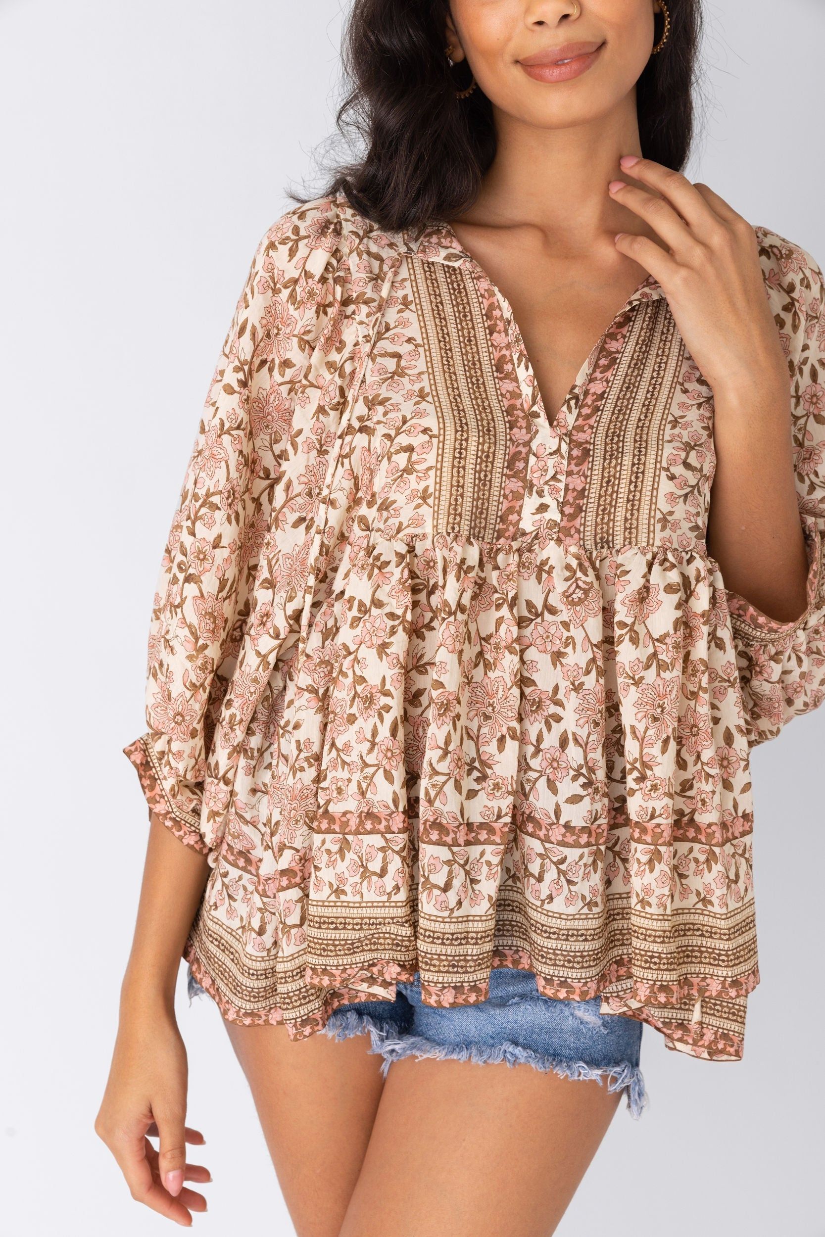 SALE - Mila Floral Tie Front Blouse sold by fab'rik product image thumbnail 2