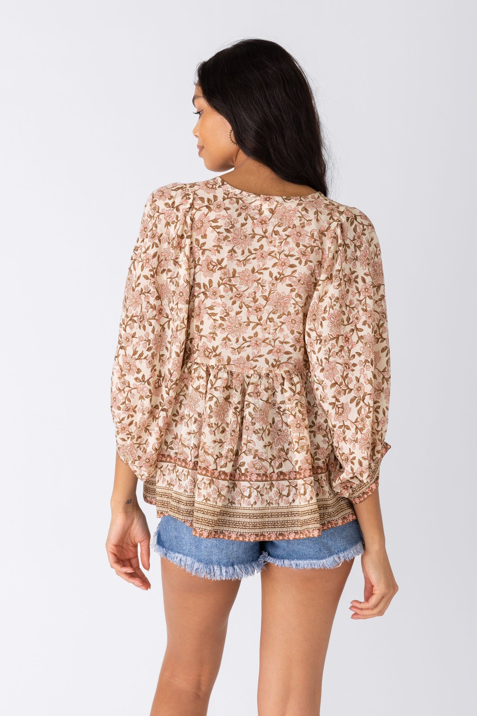 SALE - Mila Floral Tie Front Blouse sold by fab'rik product image thumbnail 3