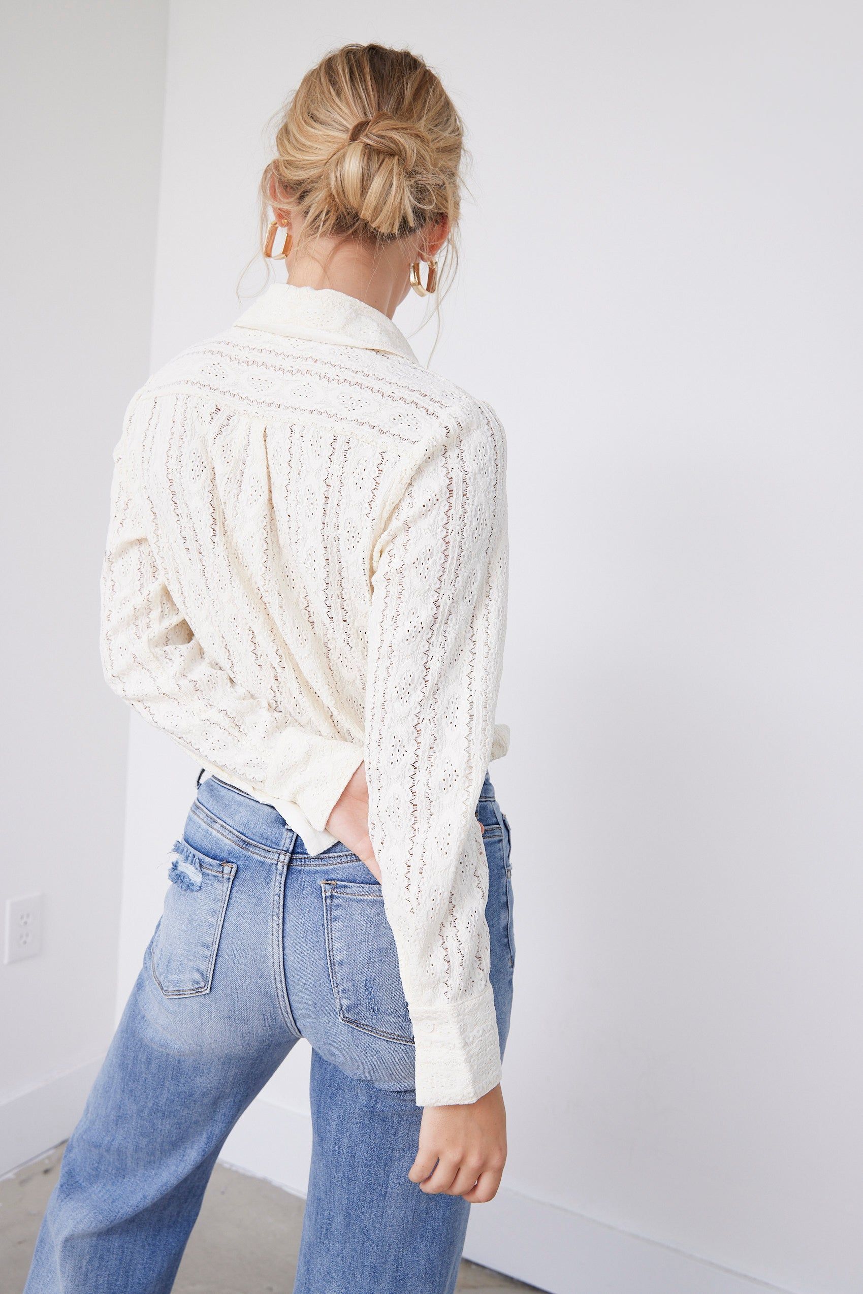 Evie Crochet Button Front Top sold by fab'rik product image thumbnail 3