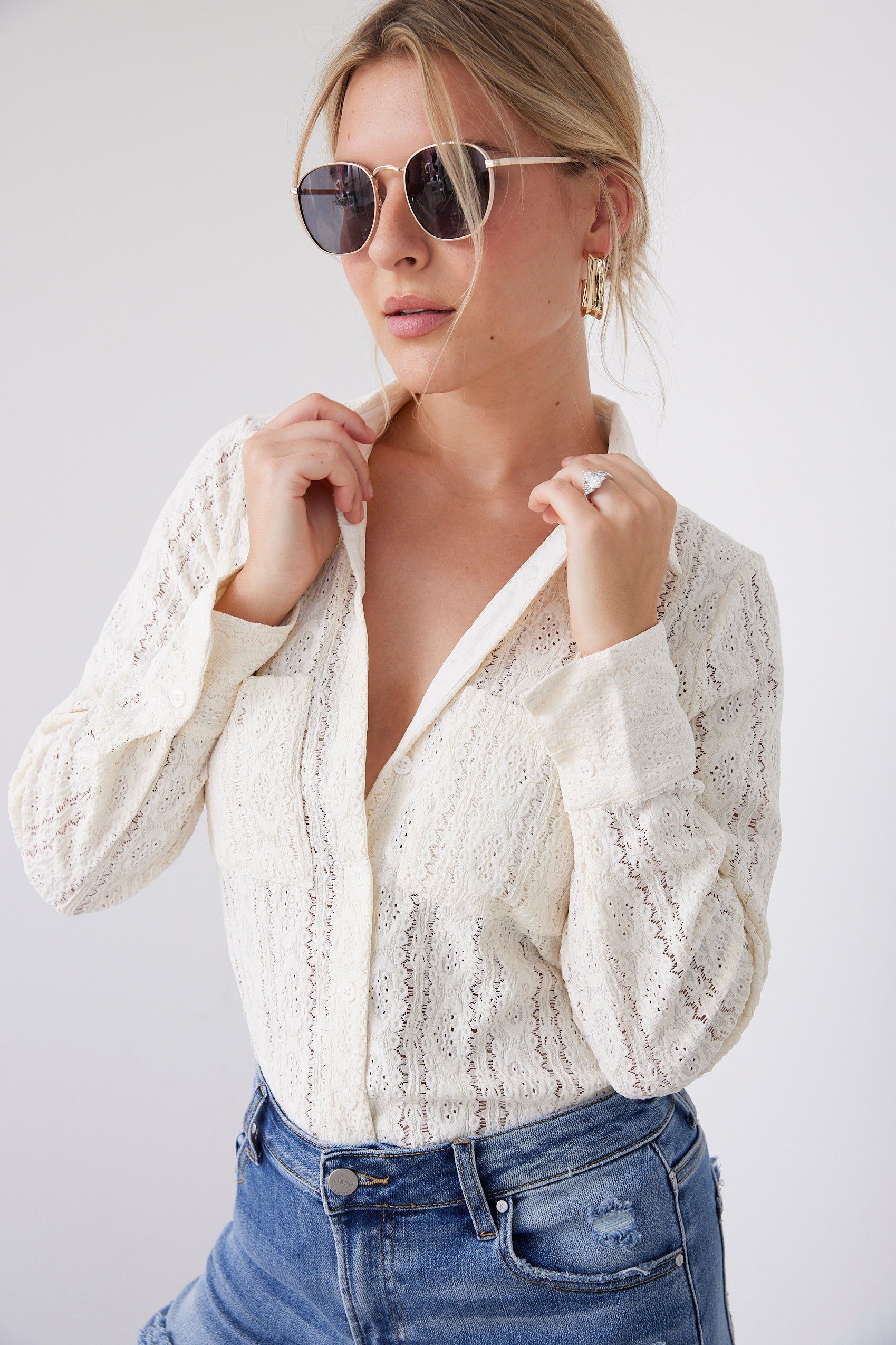 Evie Crochet Button Front Top sold by fab'rik product image thumbnail 4