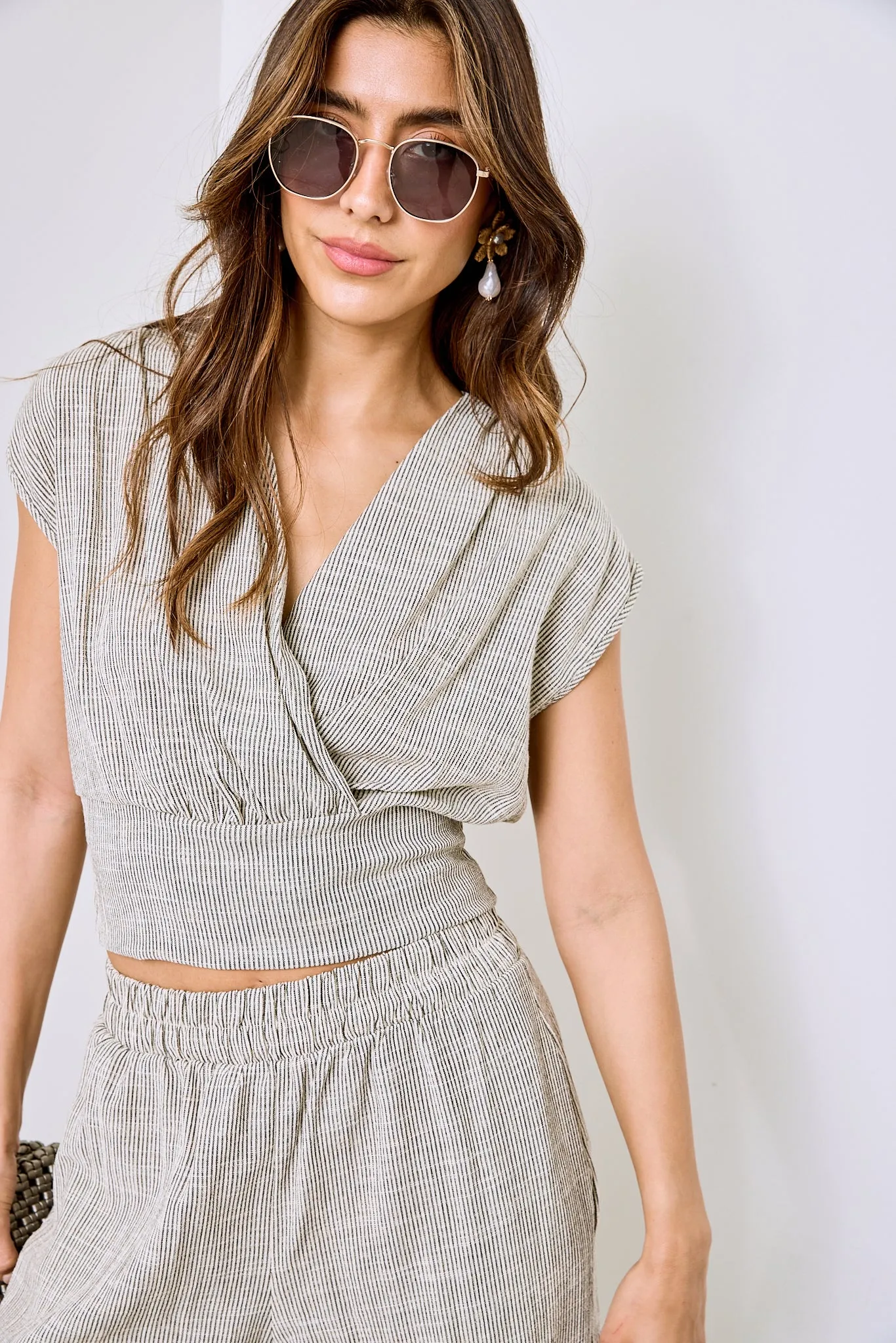 Tessa V Neck Cropped Blouse sold by fab'rik