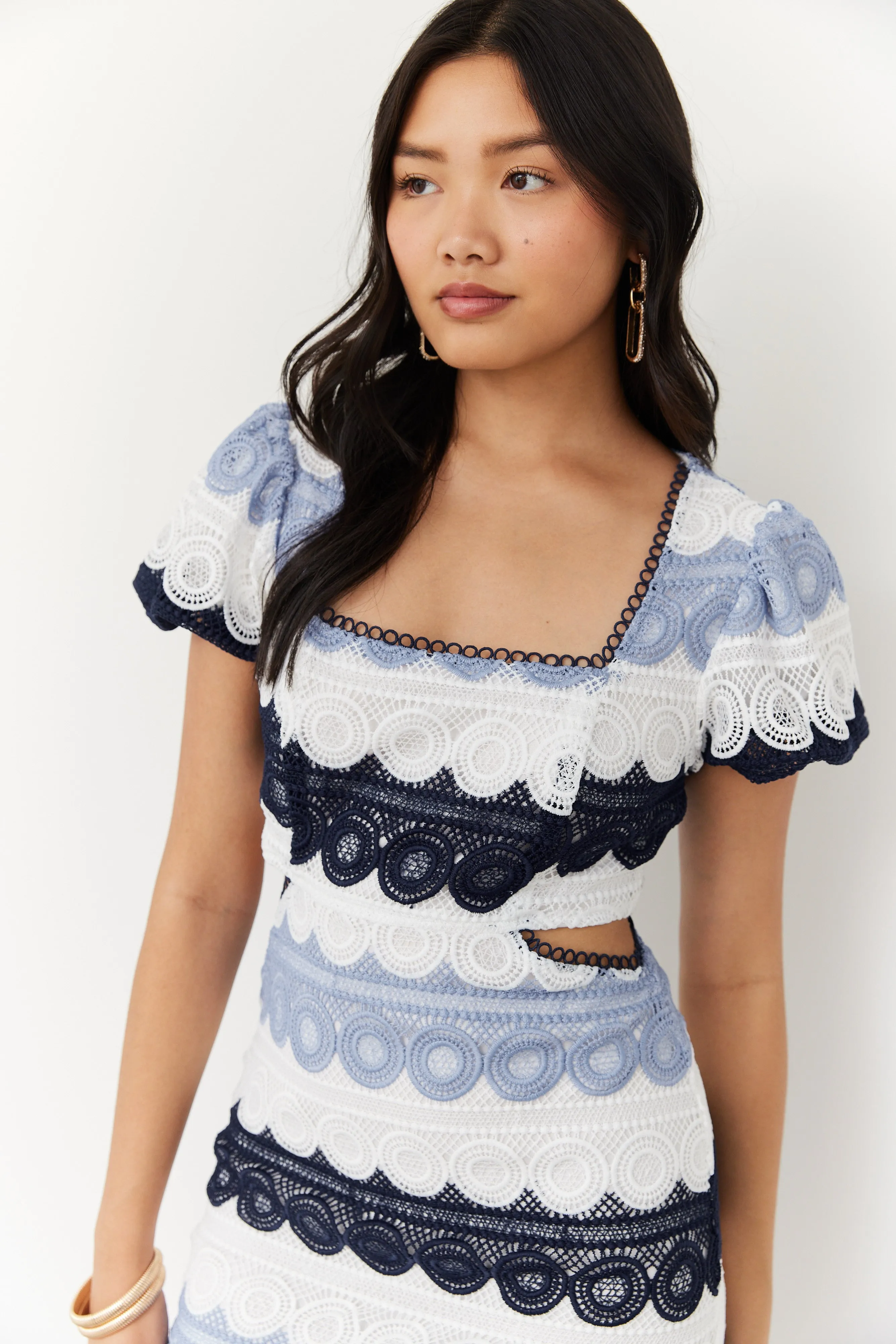 SALE - Erin Cutout Detail Eyelet Mini Dress sold by fab'rik product image thumbnail 3