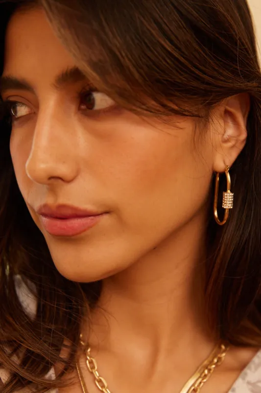 Francis Crystal Carabiner Hoops sold by fab'rik