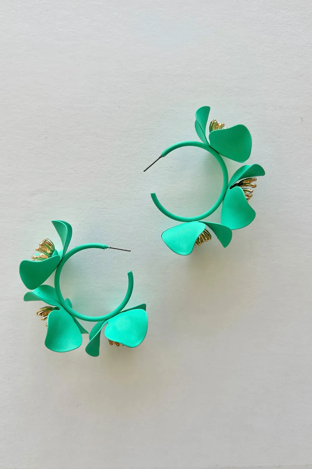 Kylie Color Coated Flower Hoops sold by fab'rik product image thumbnail 3