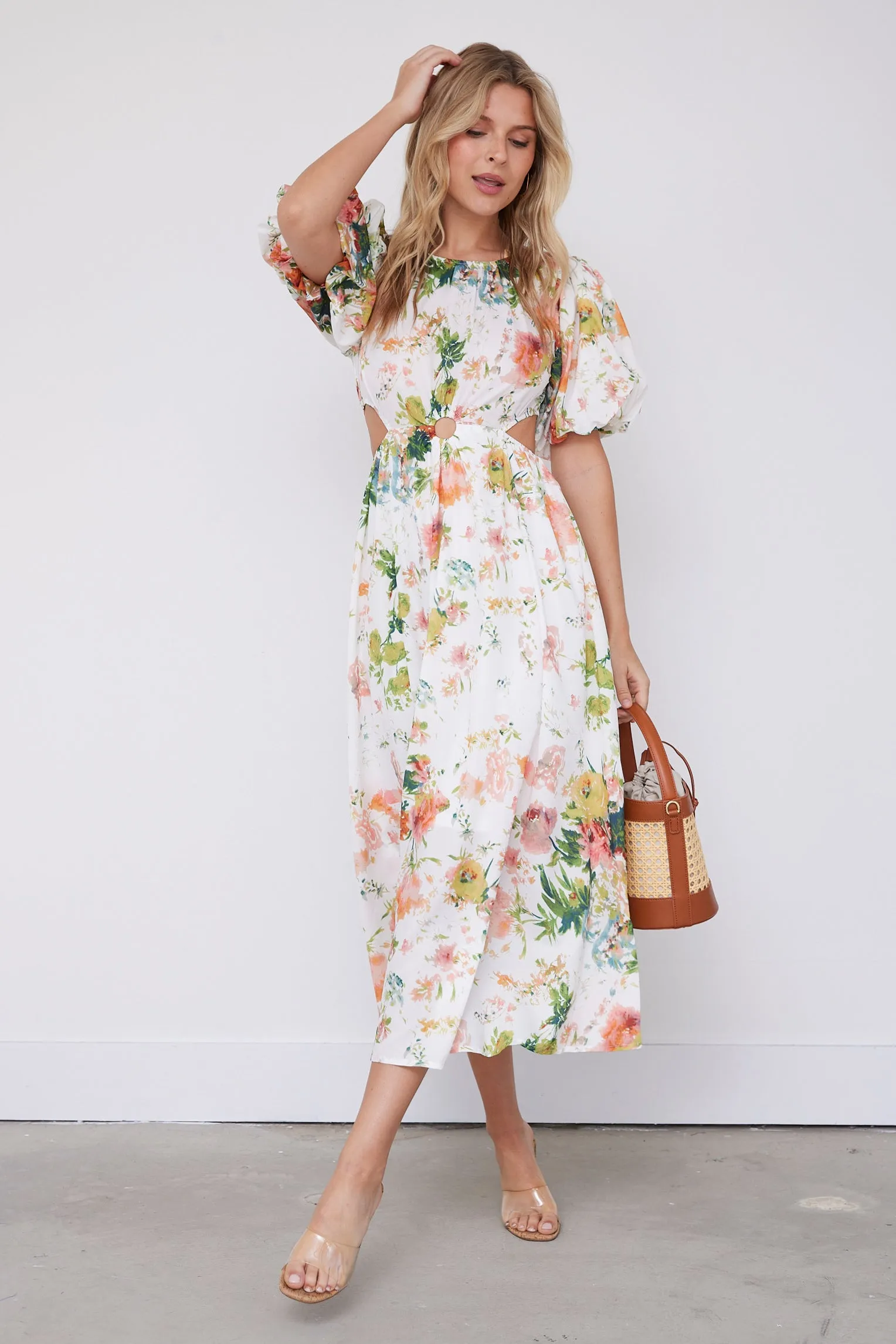 SALE - Janice Floral Midi Dress sold by fab'rik