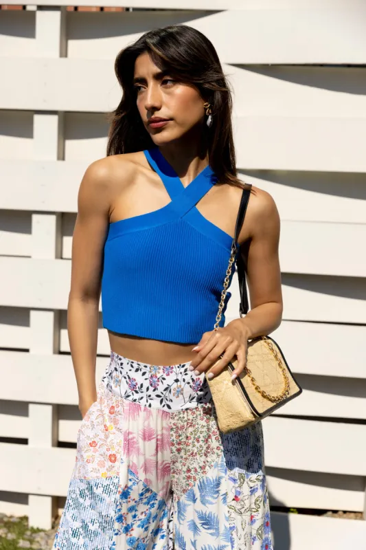 SALE - Bailey Halter Cross Neck Crop Top sold by fab'rik