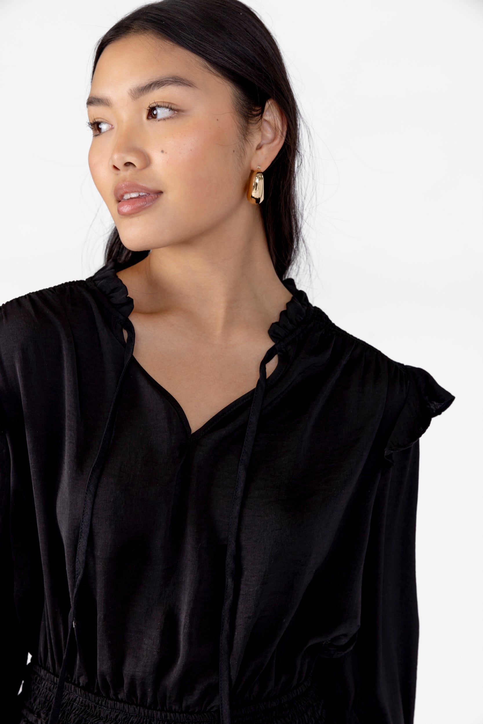 SALE - Whitney Ruffle Shoulder Smocked Waist Mini Dress sold by fab'rik product image thumbnail 3