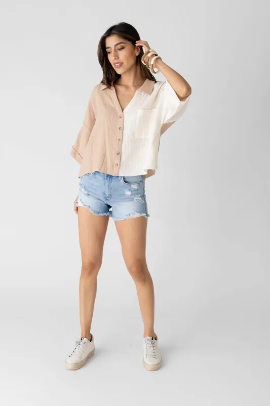 Edie Mid Rise Super Destroyed Short sold by fab'rik