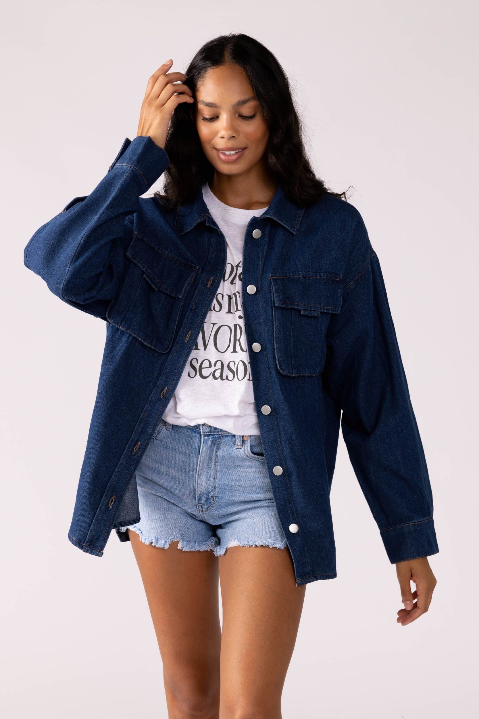 SALE - Alisha Flap Pocket Shacket sold by fab'rik