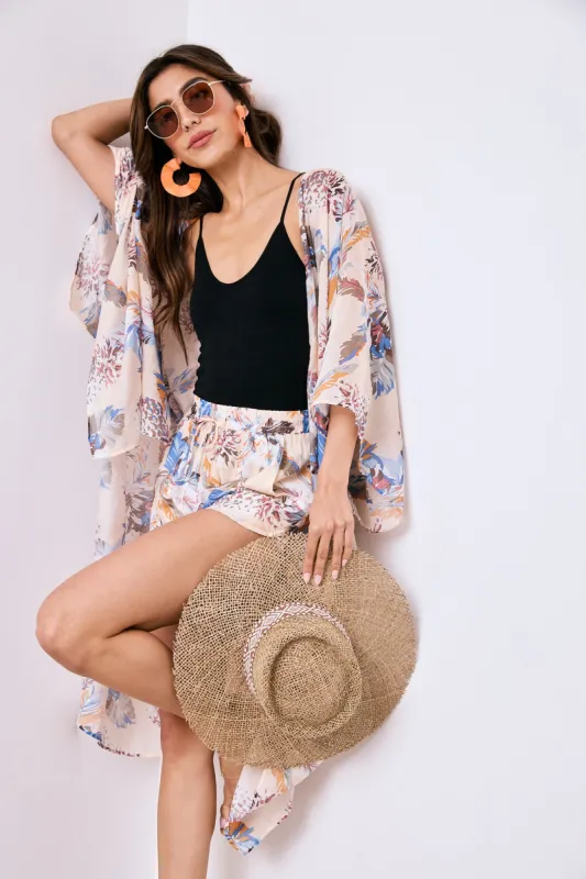 Carlson Floral Print Kimono Top sold by fab'rik