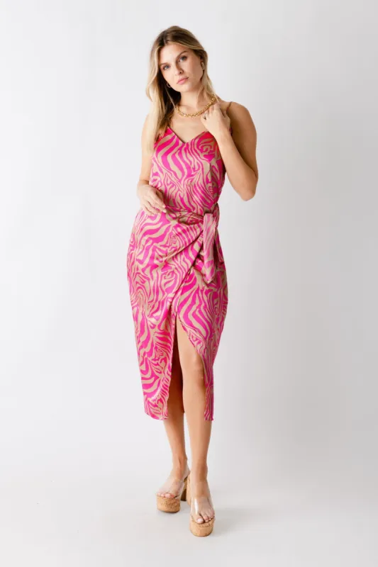 SALE - Pippa Zebra Print Wrap Midi Dress sold by fab'rik