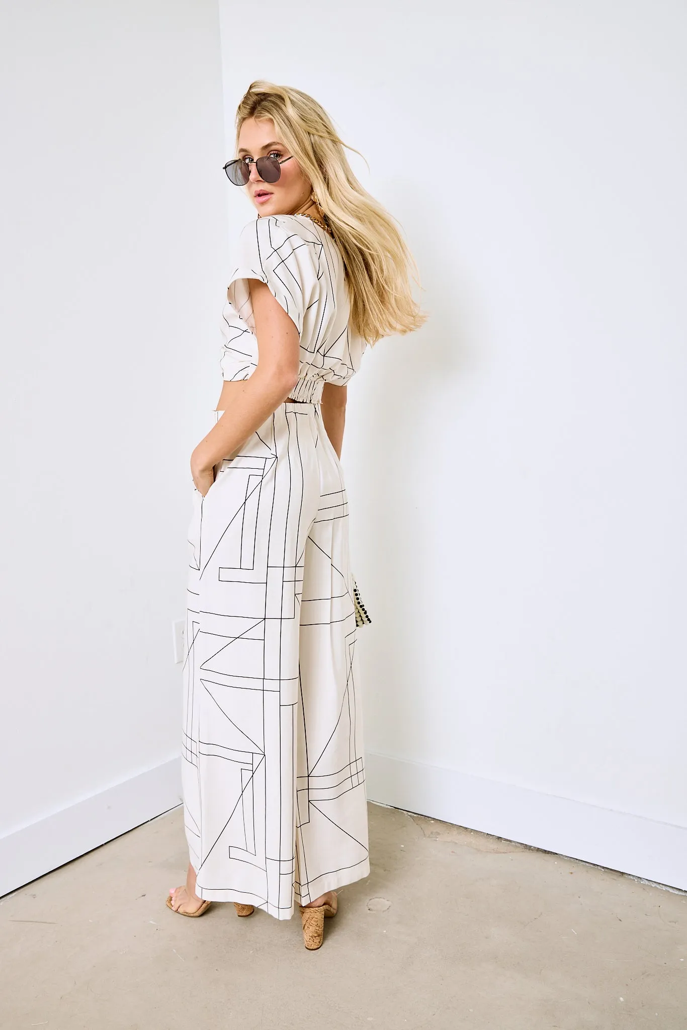 SALE - Julien Multi Grid Pattern Wide Leg Pants sold by fab'rik product image thumbnail 2