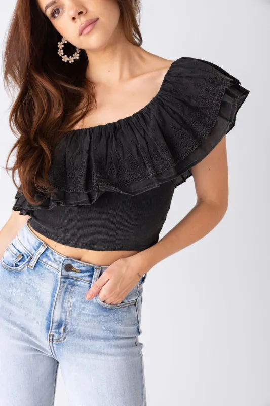 SALE - Edna One Shoulder Crop Top sold by fab'rik