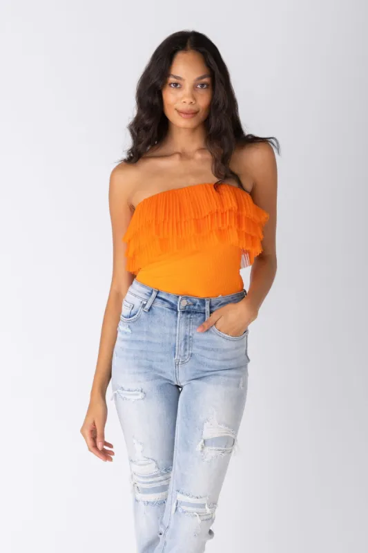 SALE - Kaya Ruffle Strapless Bodysuit sold by fab'rik