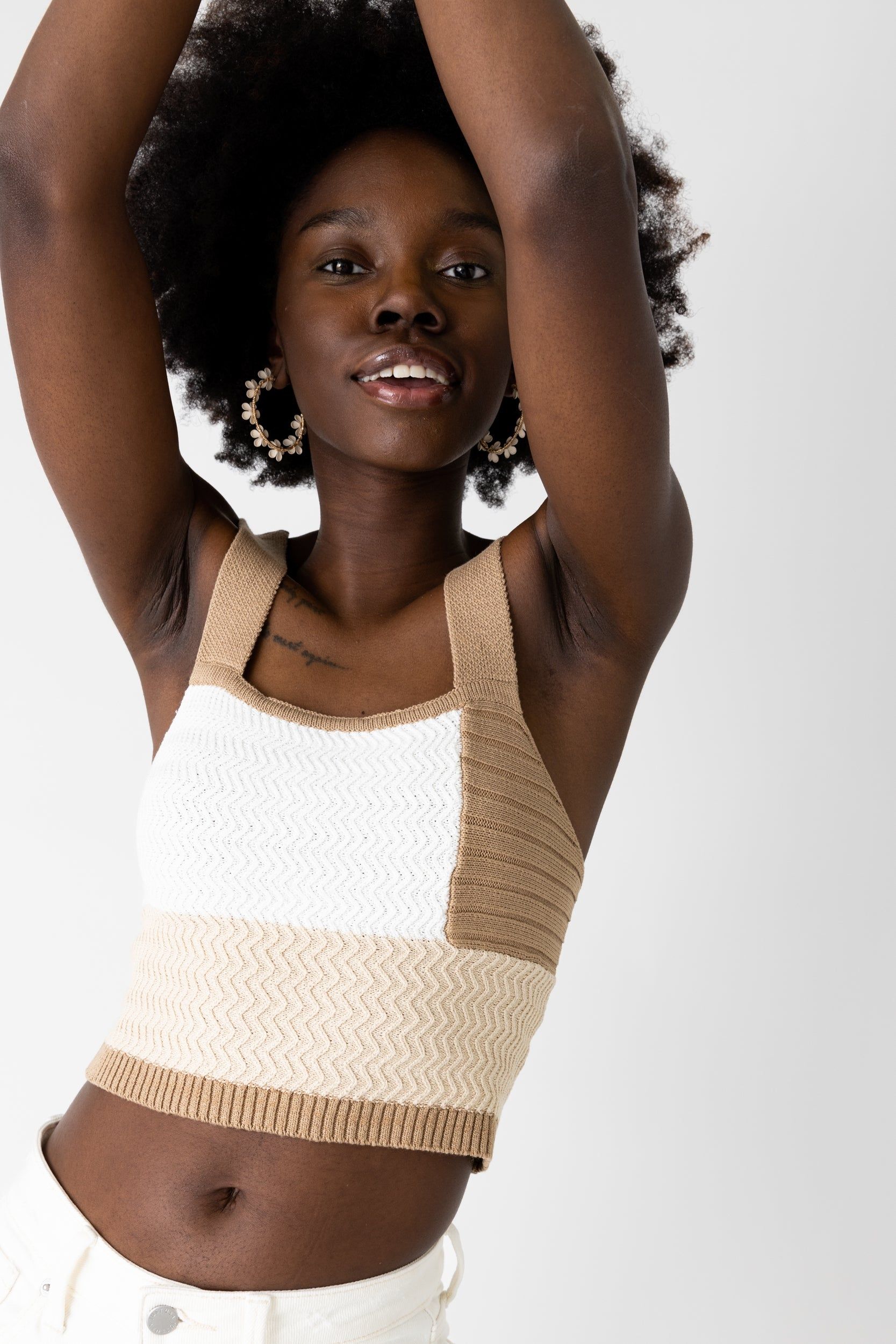 SALE - Kiya Cropped Knit Tank sold by fab'rik