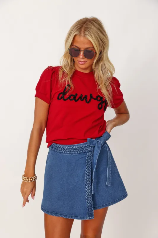 SALE - Mack Braided Detail Mini Skort sold by fab'rik