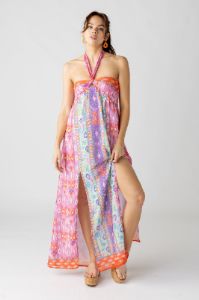 SALE - Verity Mixed Print Halter Maxi Dress sold by fab'rik