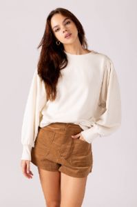 SALE - Rosetta Pleated Sleeve Pullover sold by fab'rik