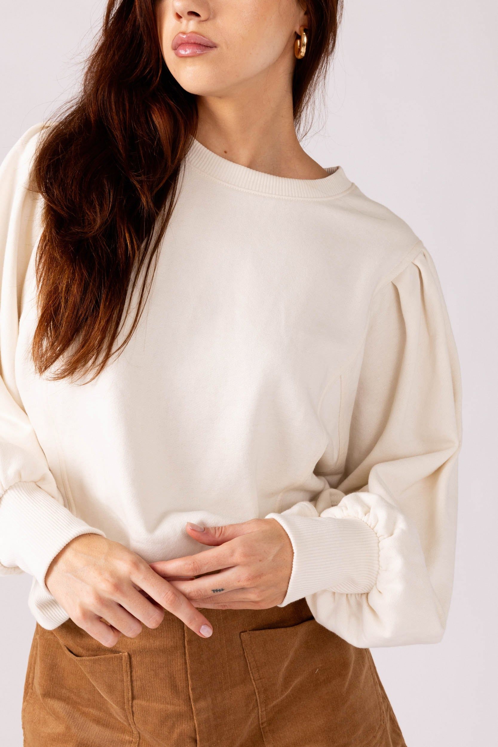 SALE - Rosetta Pleated Sleeve Pullover sold by fab'rik