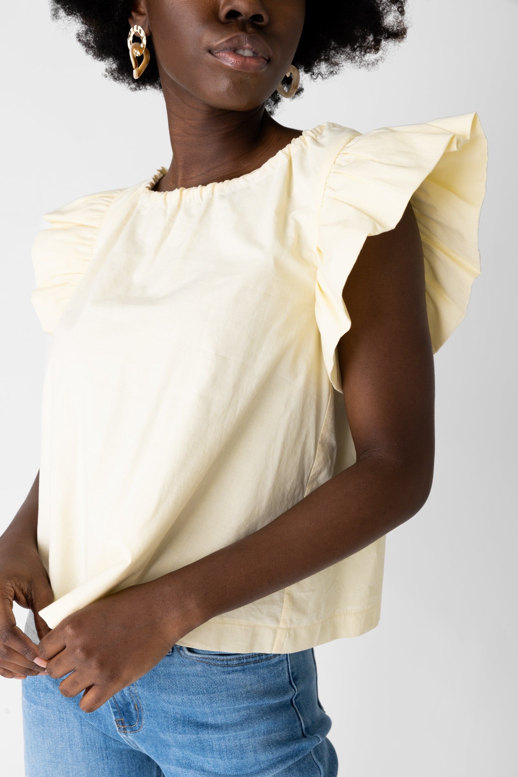 Willow Tie Back Flutter Sleeve Blouse sold by fab'rik