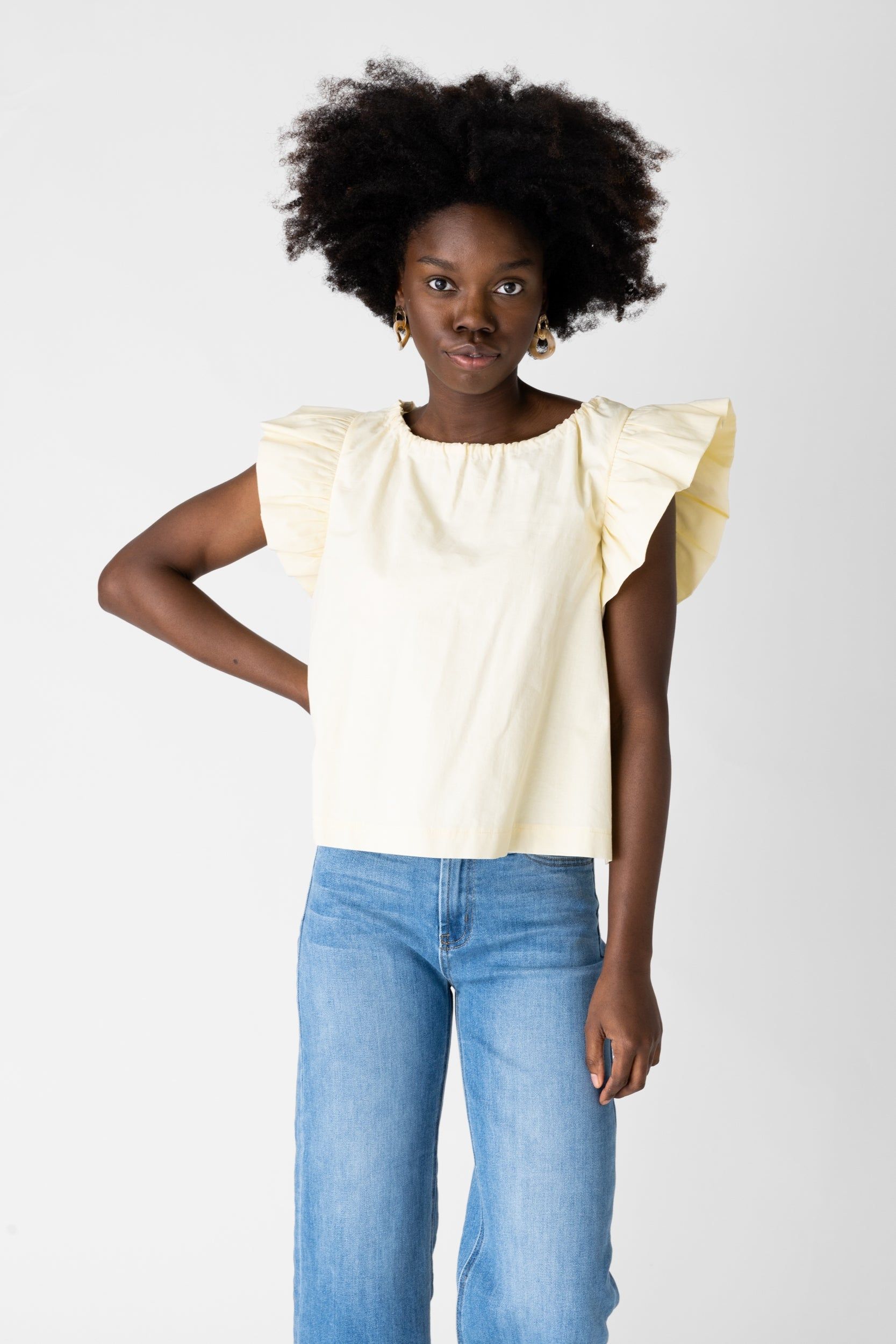 Willow Tie Back Flutter Sleeve Blouse sold by fab'rik product image thumbnail 2