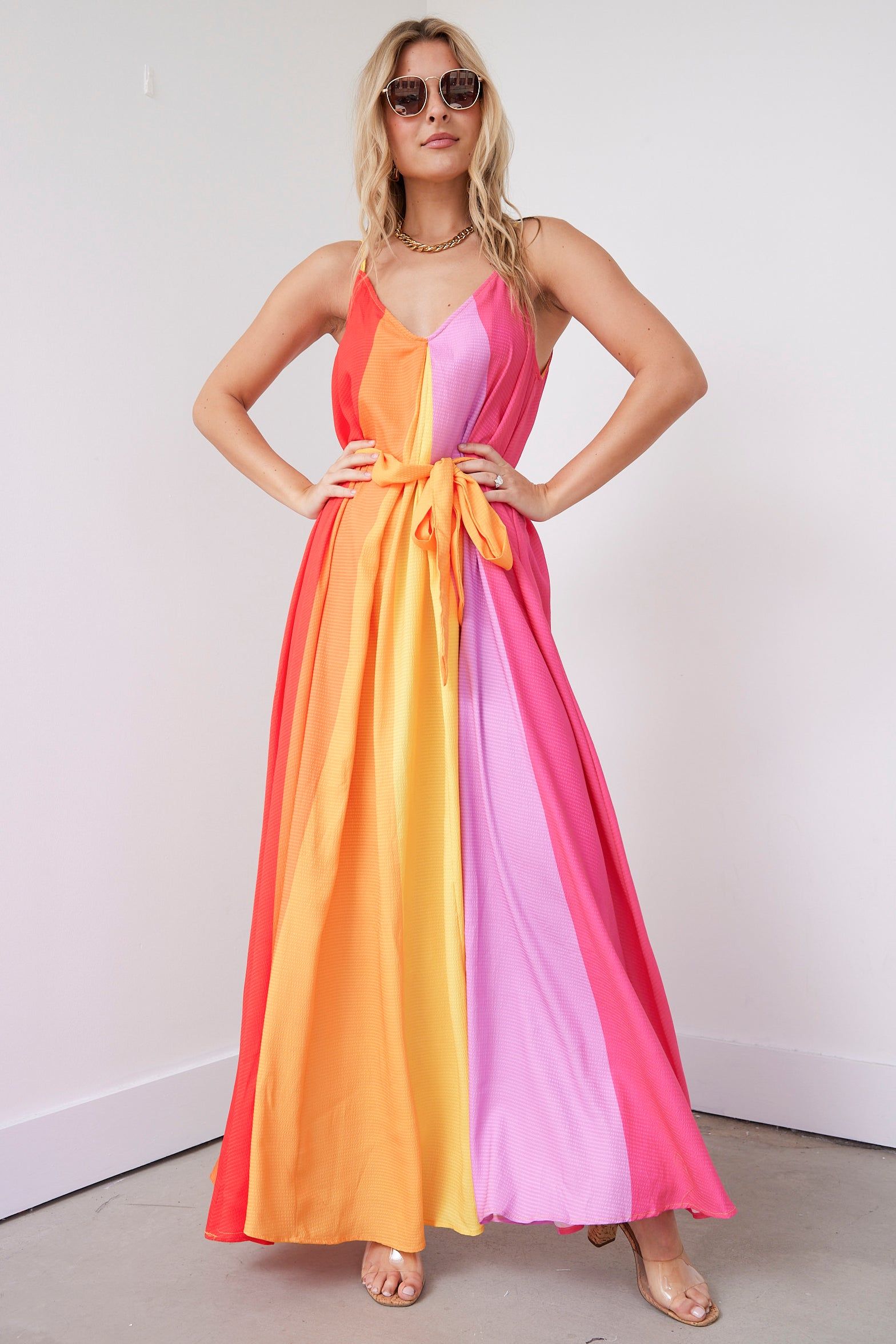 Robbins Printed Woven Maxi Dress sold by fab'rik