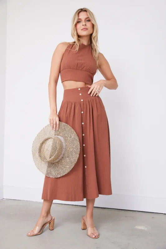 SALE - Annie Linen Maxi Skirt sold by fab'rik