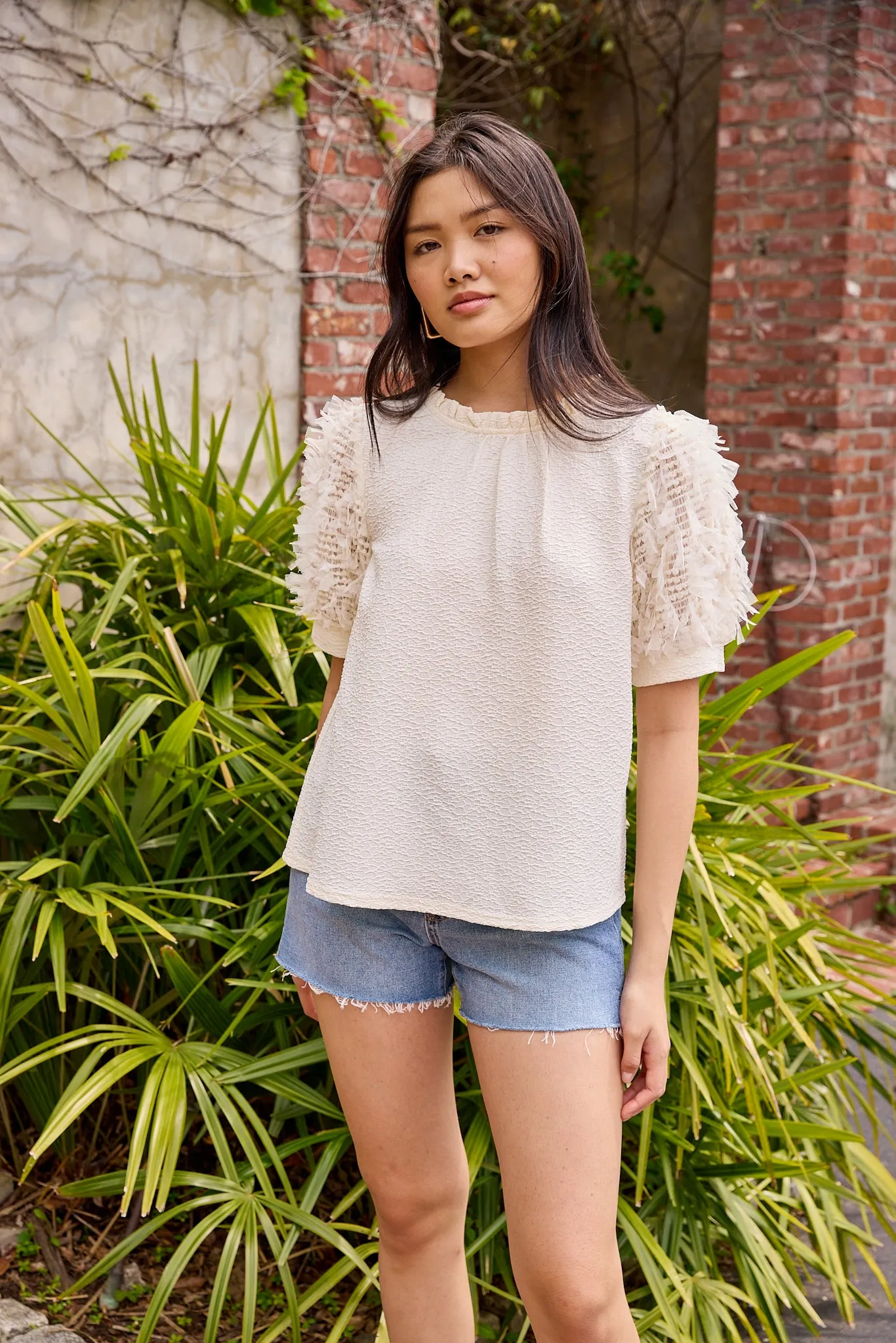SALE - Glenn Fuzzy Puff Short Sleeve Top sold by fab'rik product image thumbnail 3