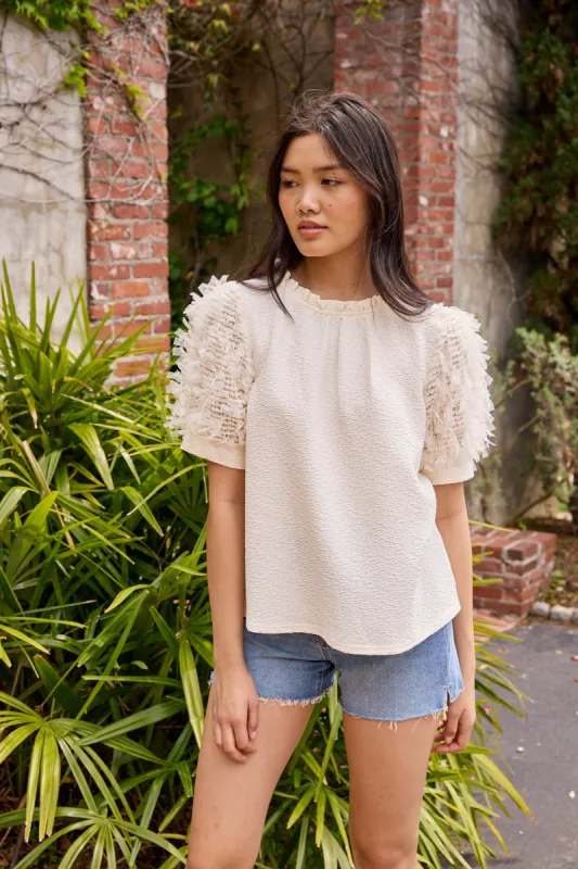 SALE - Glenn Fuzzy Puff Short Sleeve Top sold by fab'rik