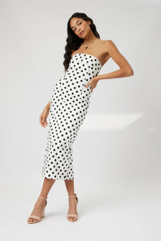 Emmie Polka Dot Midi Dress sold by fab'rik