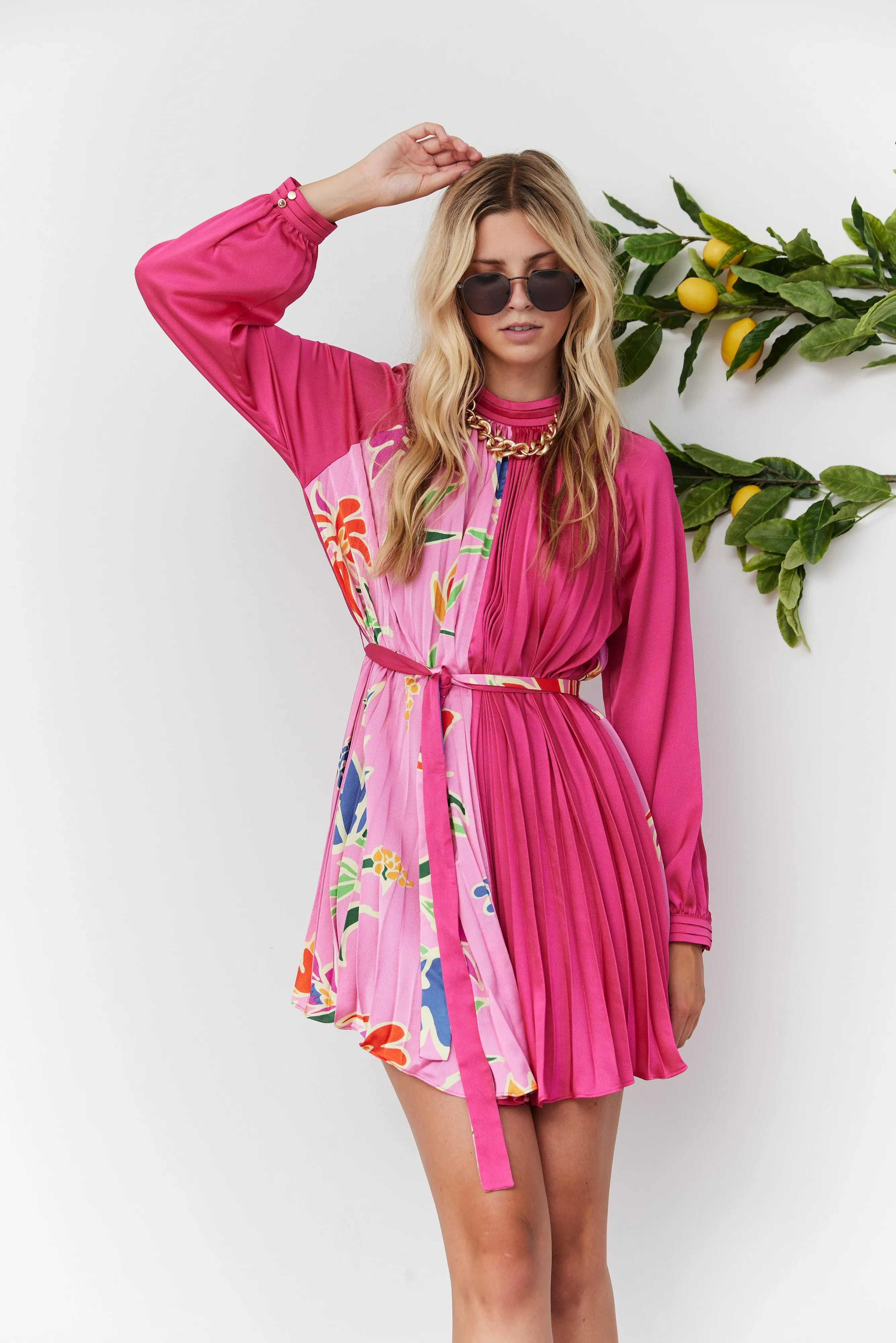 SALE - Julia Pleated Long Sleeve Mini Dress sold by fab'rik product image thumbnail 4