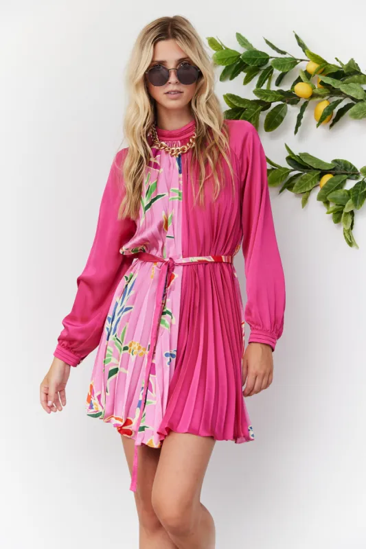 SALE - Julia Pleated Long Sleeve Mini Dress sold by fab'rik