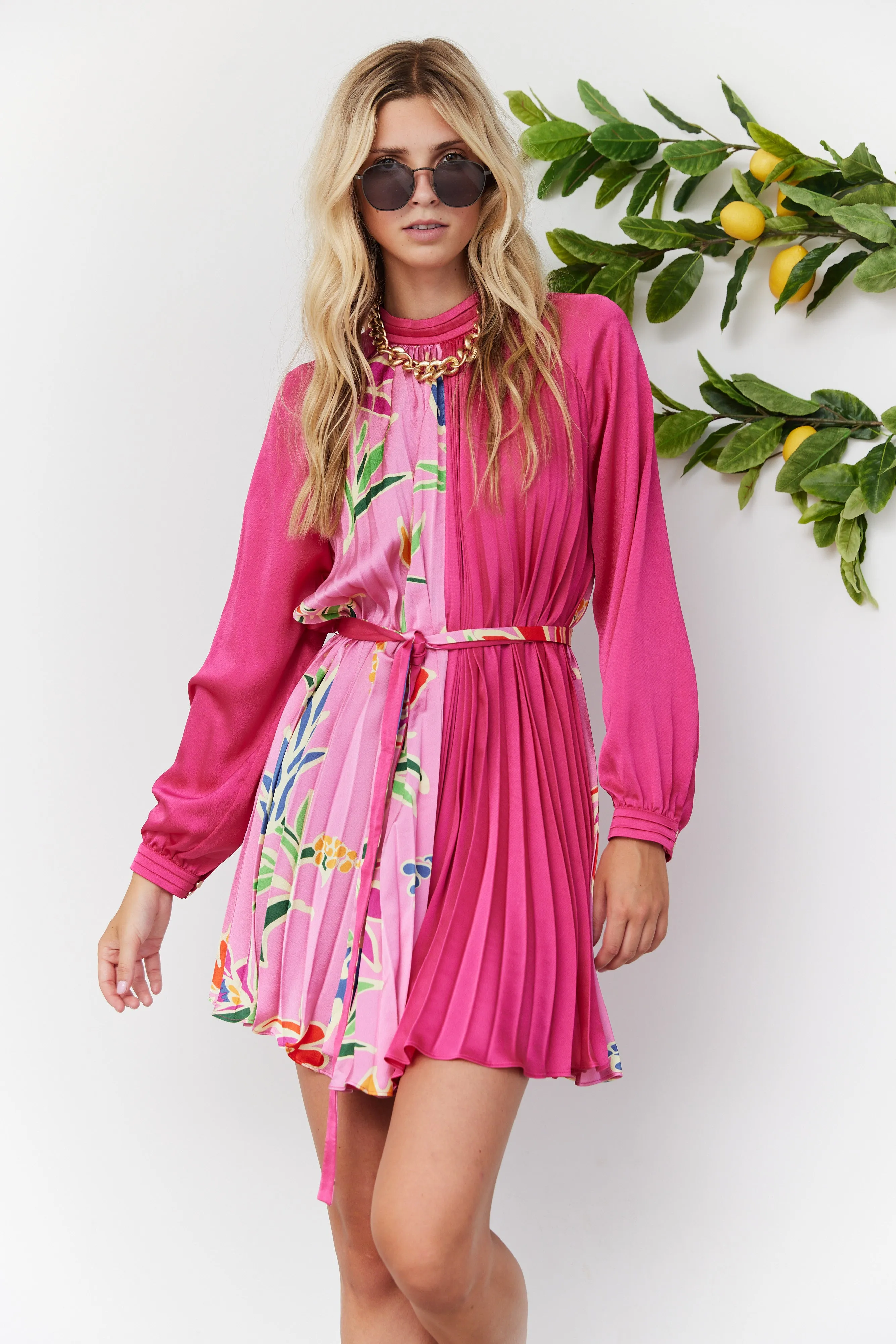 SALE - Julia Pleated Long Sleeve Mini Dress sold by fab'rik