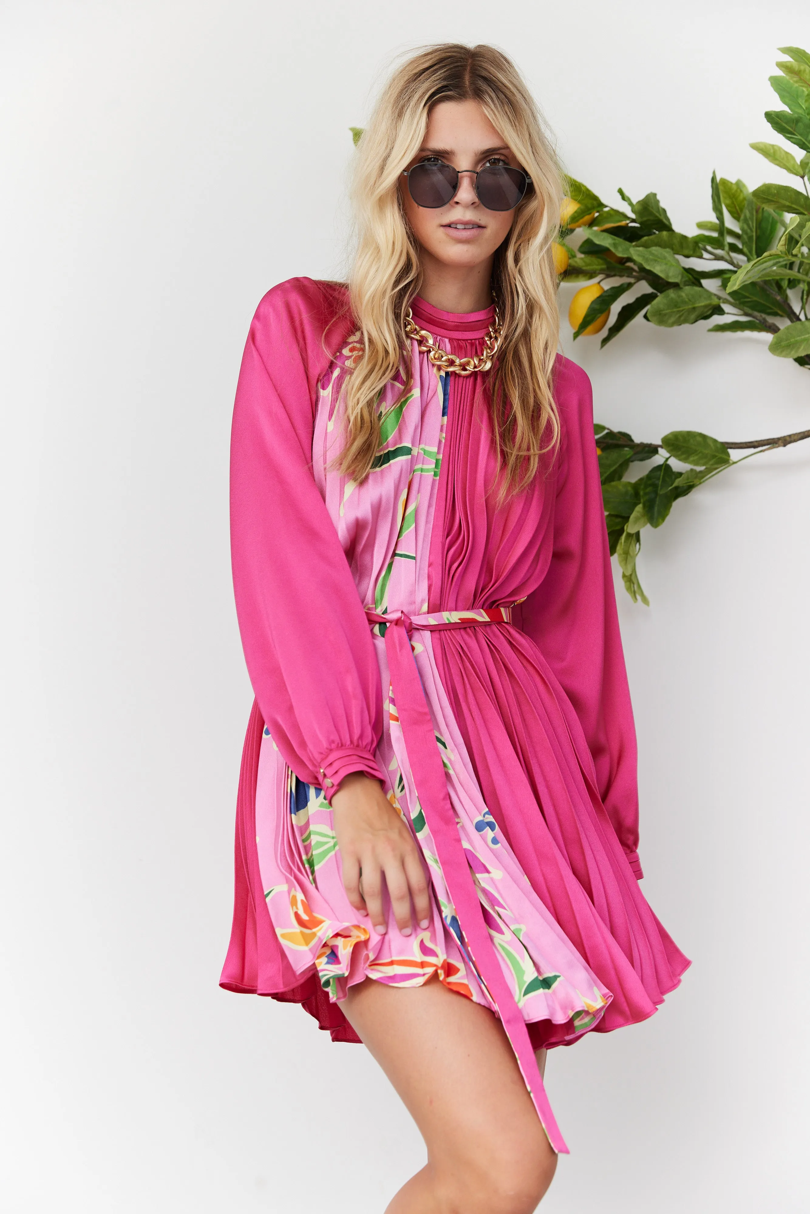 SALE - Julia Pleated Long Sleeve Mini Dress sold by fab'rik product image thumbnail 2